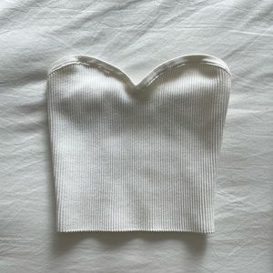 ARITZIA BABATON sweetheart knit top white